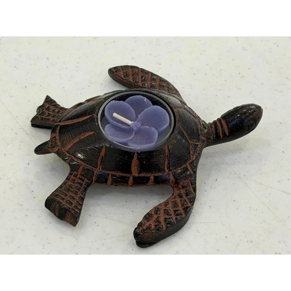 Cast Iron Metal Turtle Tea Light Candle Holder Votive Bronze Pier One 5
